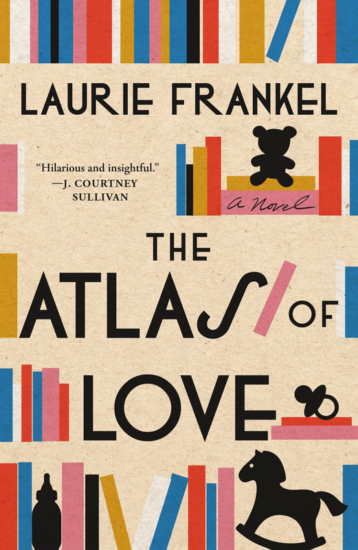 Book cover for The Atlas of Love. Woman in a blue dress holding a baby.