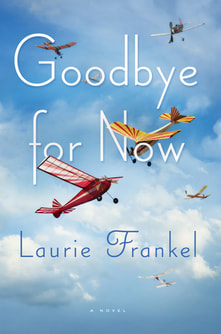 Book cover for Goodbye For Now with model airplanes against a partly cloudy sky